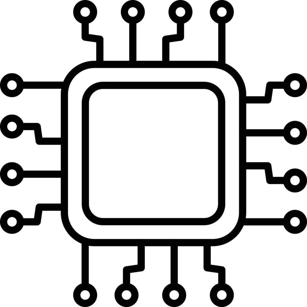 icono de contorno de chip vector