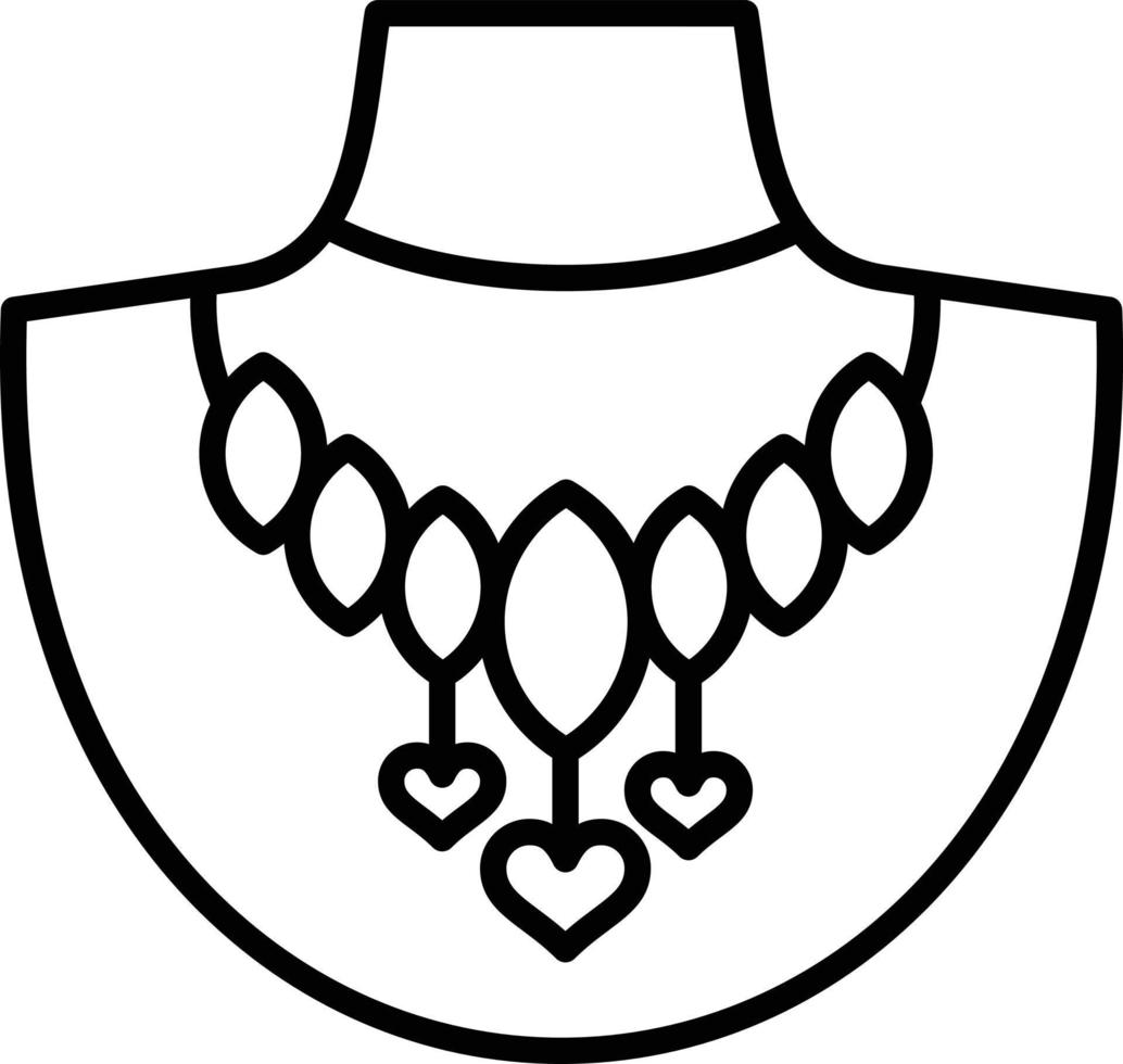 Necklace Outline Icon vector