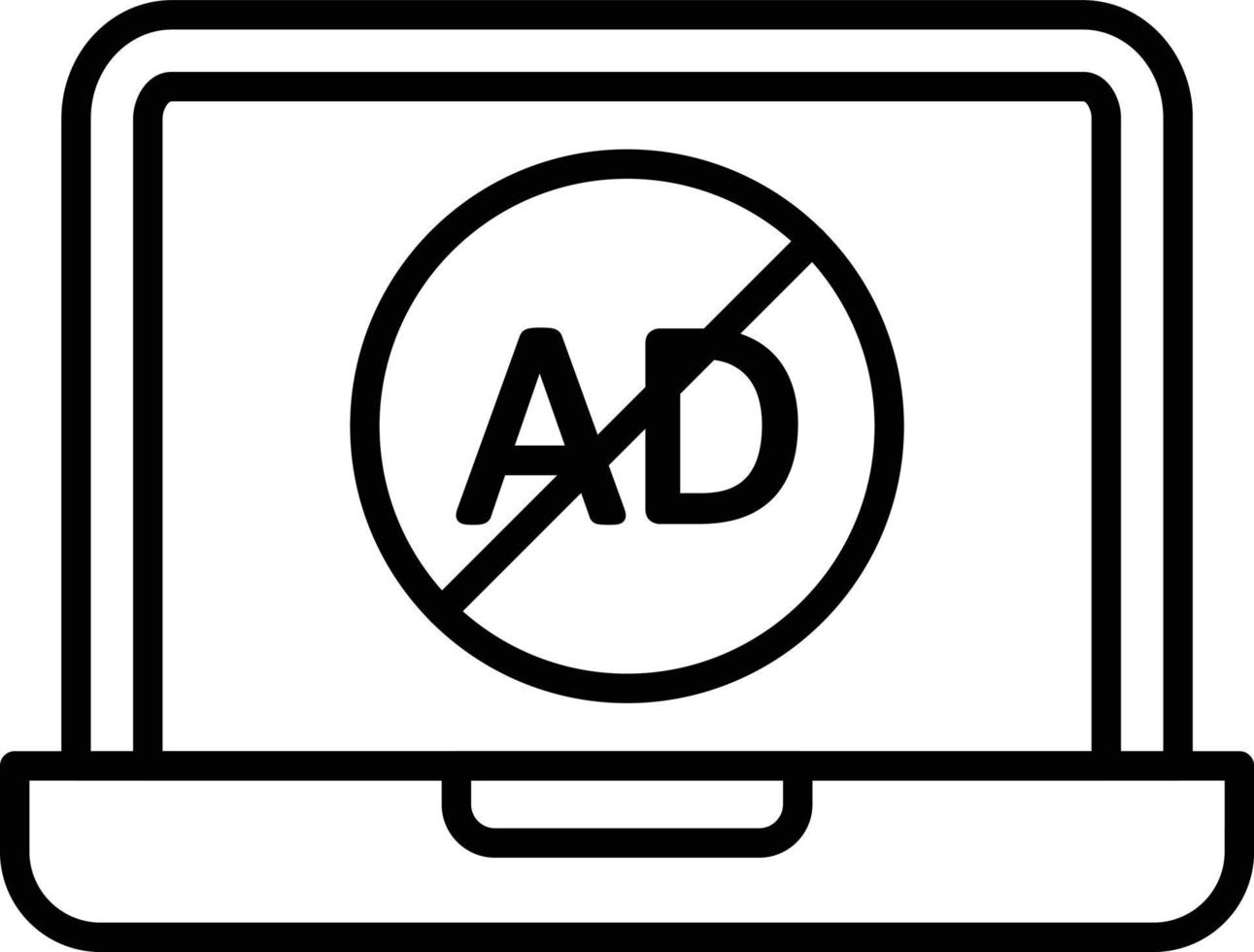 AD Block Outline Icon vector