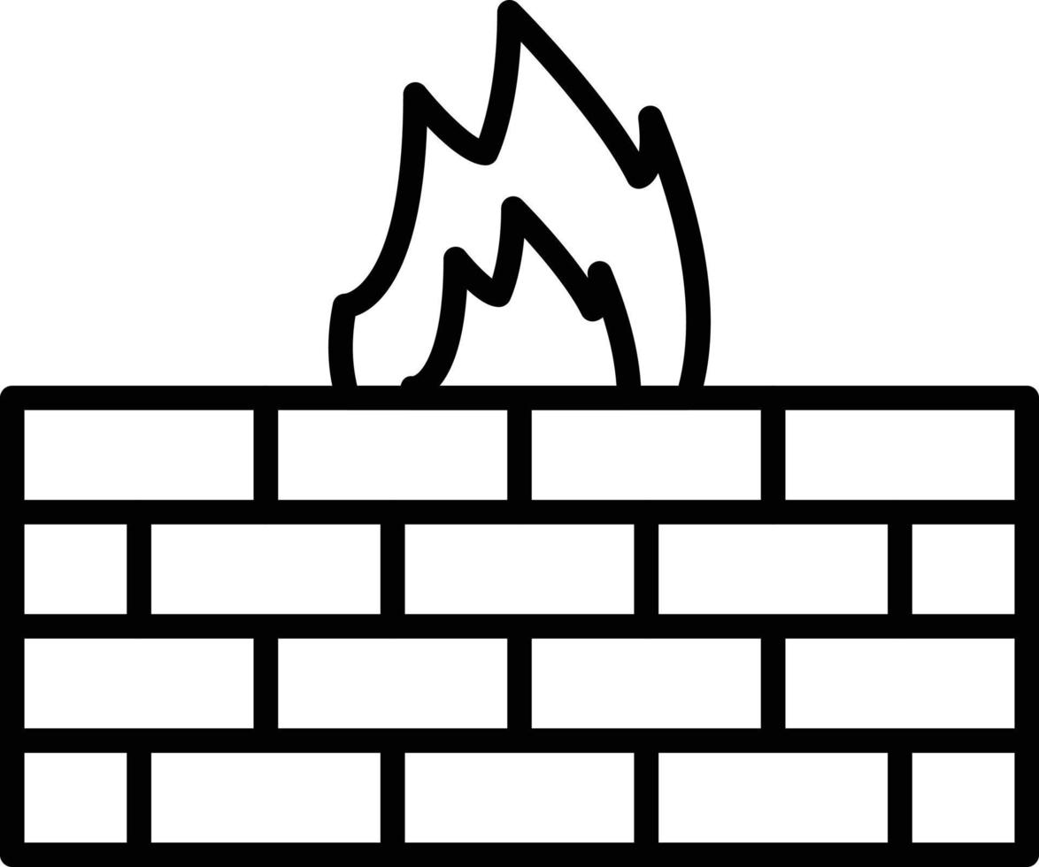 Firewall Outline Icon vector