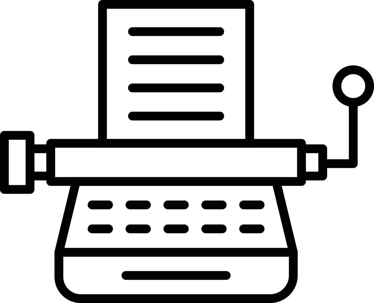Typewriter Outline Icon vector