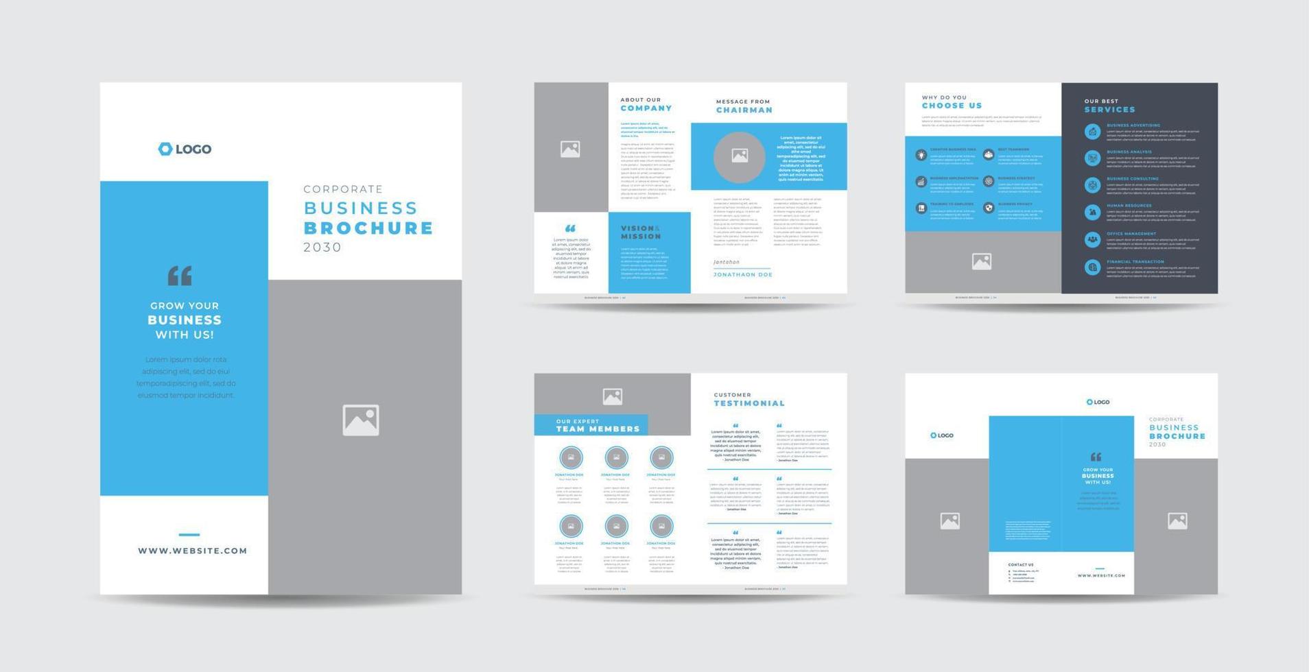 Corporate Business Brochure Design or Annual Report and Company Profile or Booklet and Catalog Design Template vector