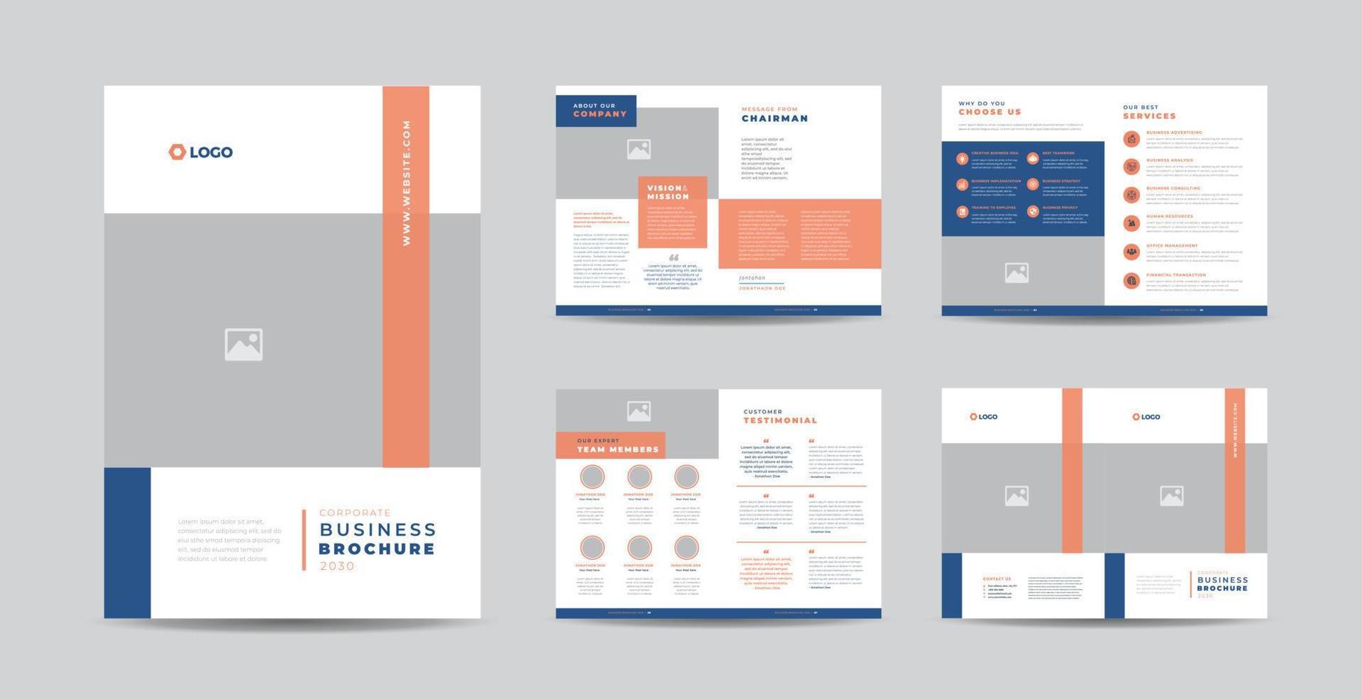 Corporate Business Brochure Design or Annual Report and Company Profile or Booklet and Catalog Design Template vector