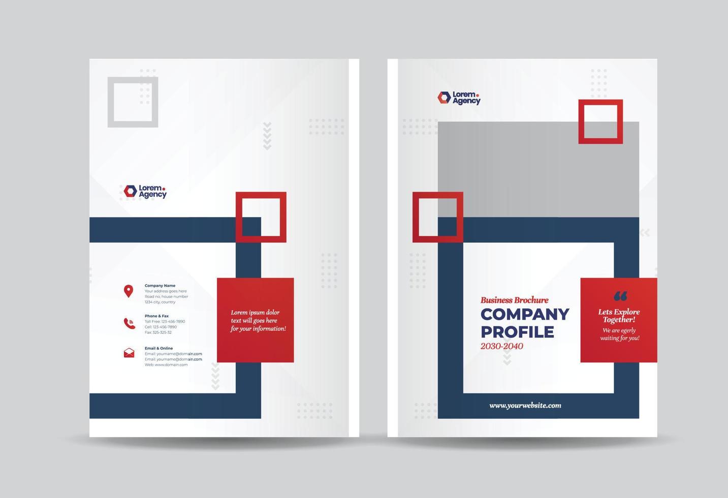 Business Brochure Cover Design or Annual Report and Company Profile Cover or Booklet and Catalog Cover vector