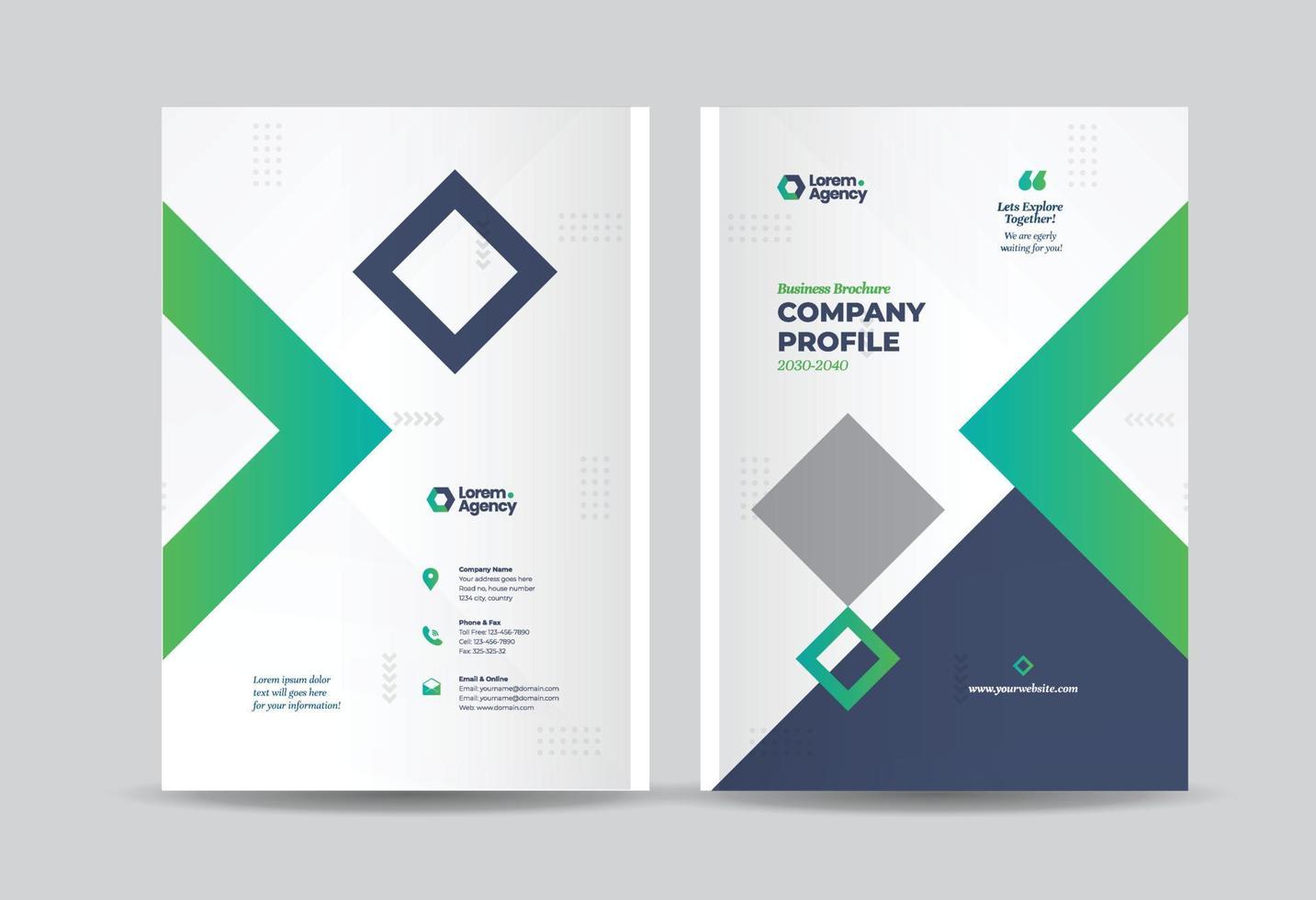 Business Brochure Cover Design or Annual Report and Company Profile Cover or Booklet and Catalog Cover vector