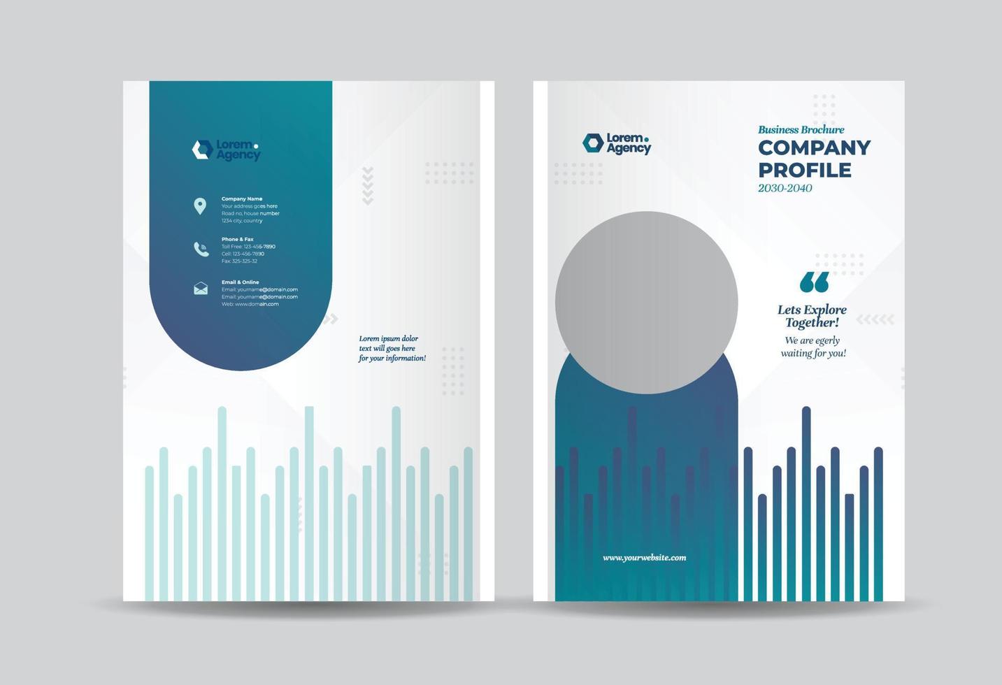 Business Brochure Cover Design or Annual Report and Company Profile Cover or Booklet and Catalog Cover vector