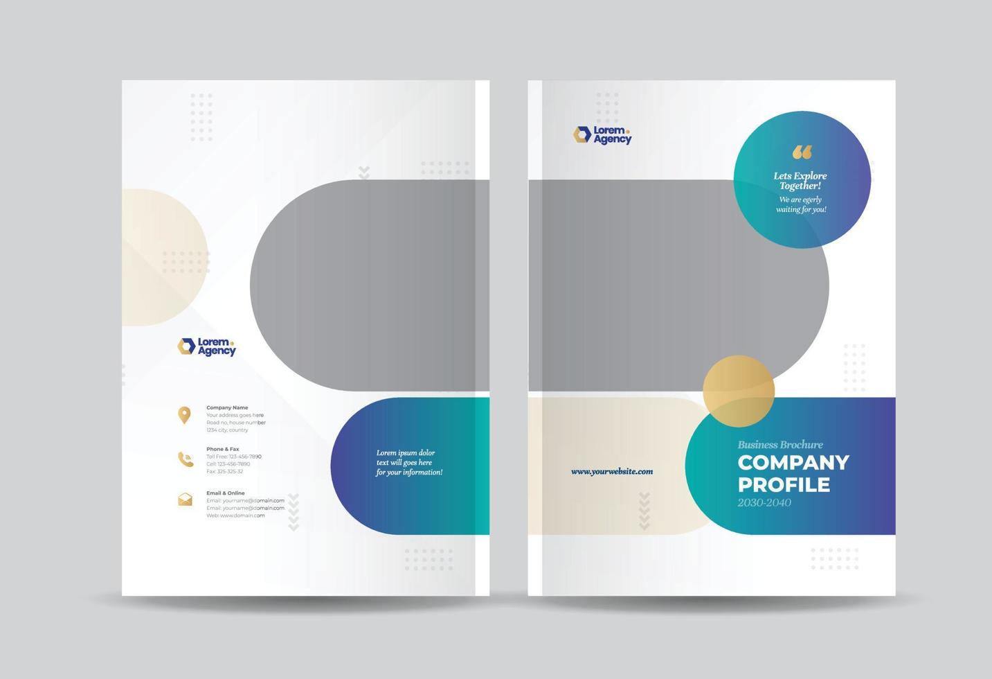 Business Brochure Cover Design or Annual Report and Company Profile Cover or Booklet and Catalog Cover vector