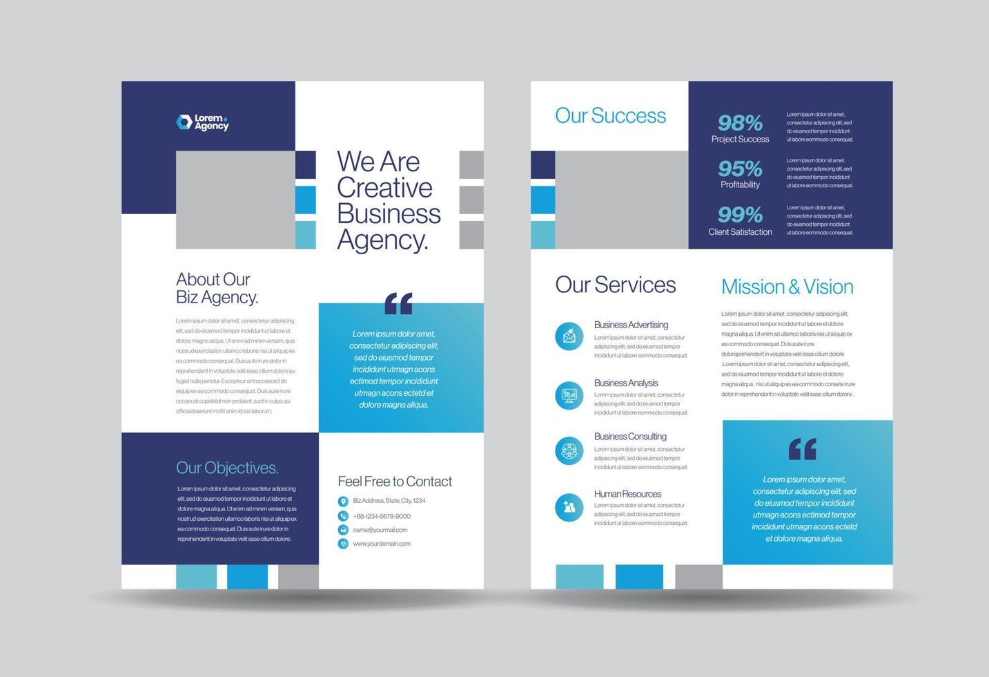 Corporate Business Flyer Design or Handout and leaflet design or Marketing sheet Brochure Design vector