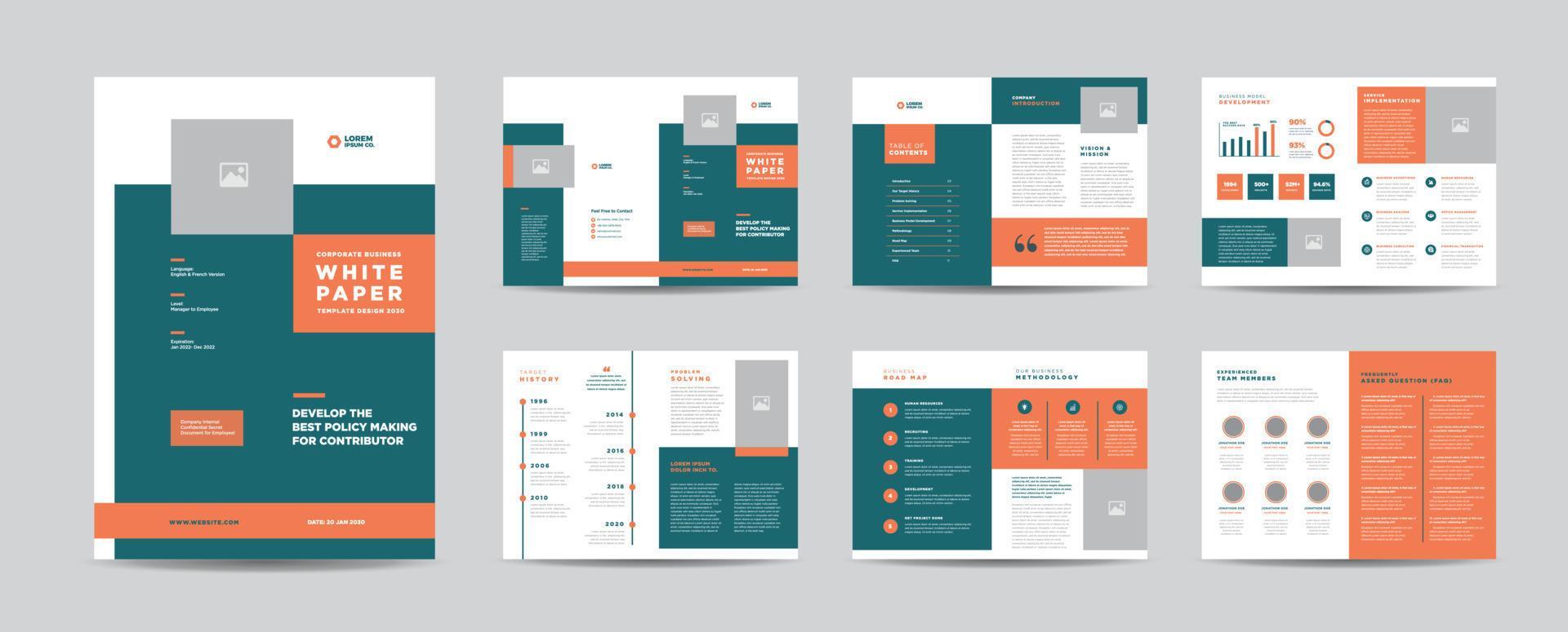 Business White Paper and Company internal document design or Brochure