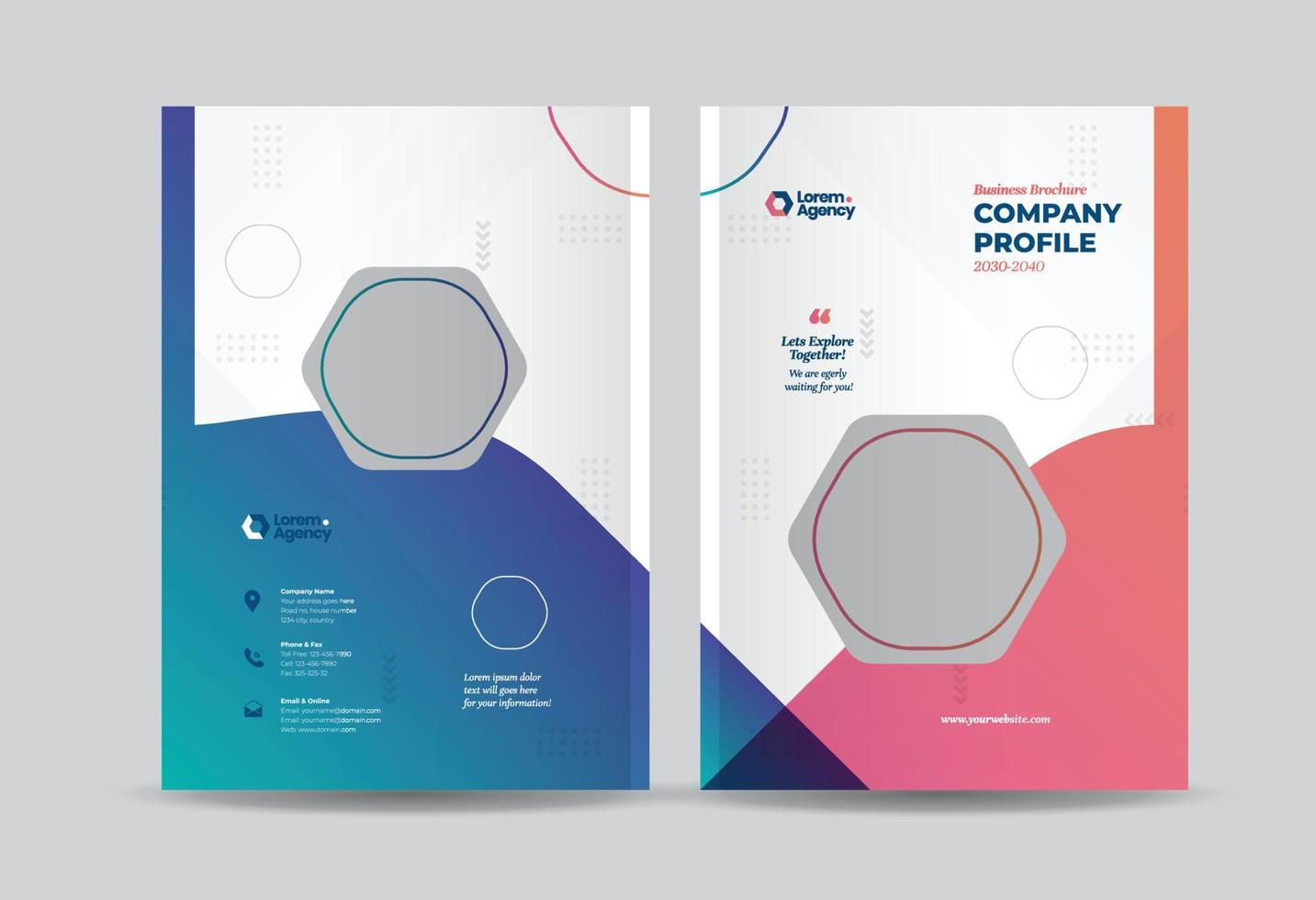 Business Brochure Cover Design or Annual Report and Company Profile Cover or Booklet and Catalog Cover vector