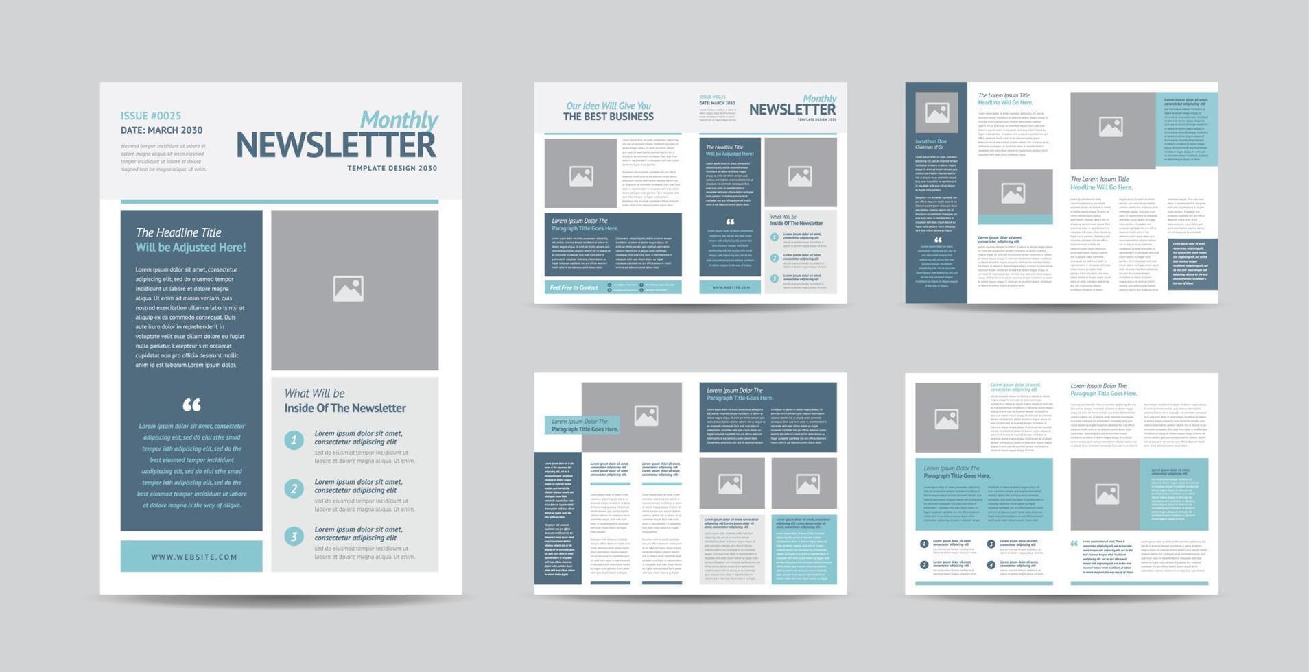 Business Newsletter Design or Journal Design or  Monthly or Annual Report Design vector