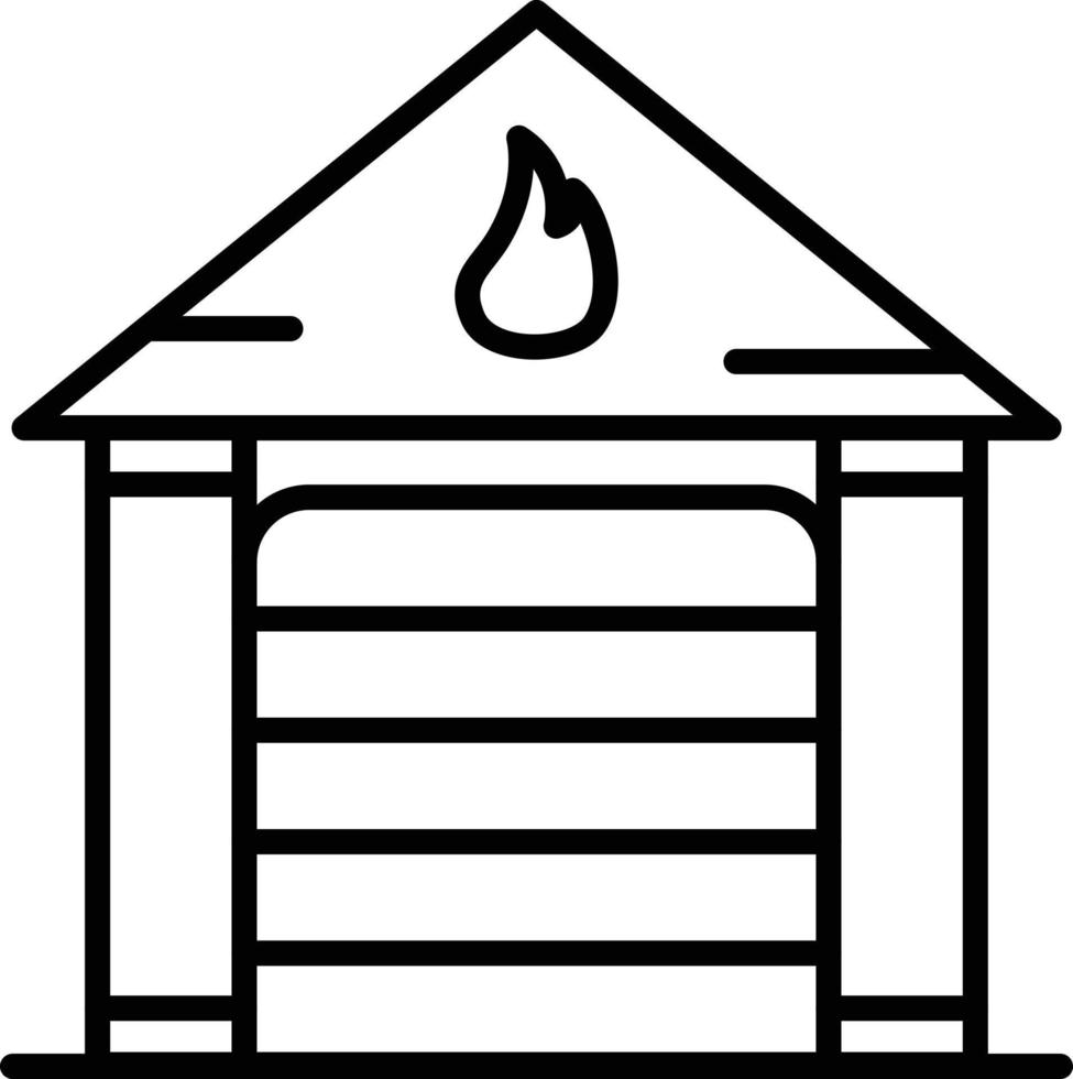 Fire Station Outline Icon vector