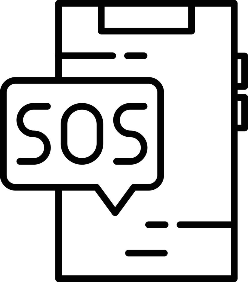 Sos Outline Icon vector