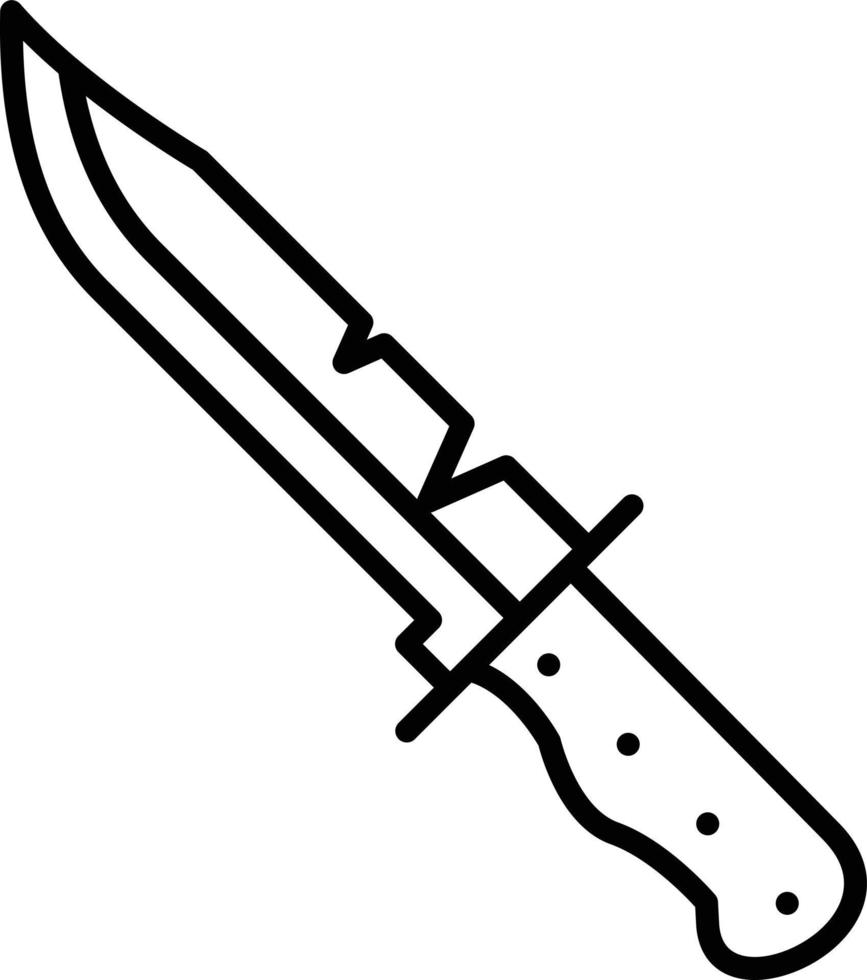 icono de contorno de cuchillo vector