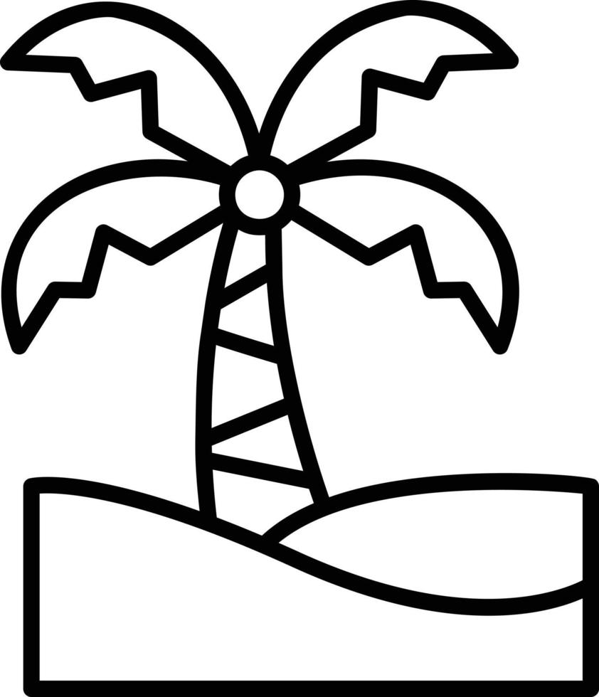 Palm Tree Outline Icon vector