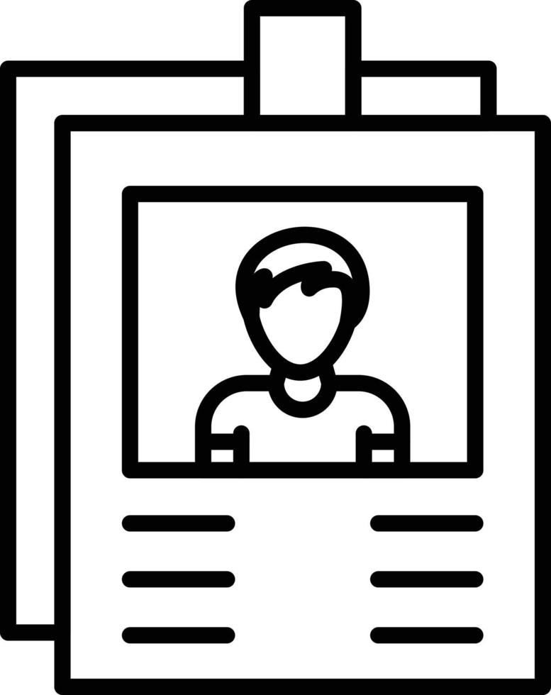 Staff Card Outline Icon vector