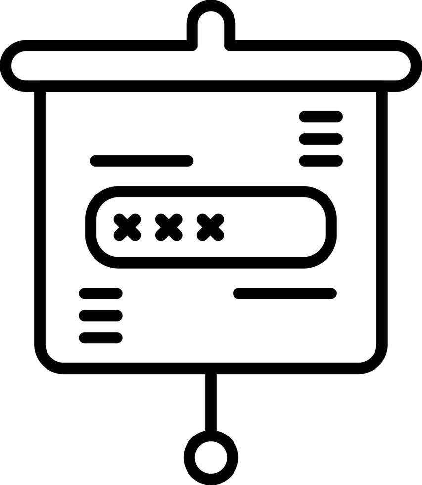 Security Presentation Outline Icon vector