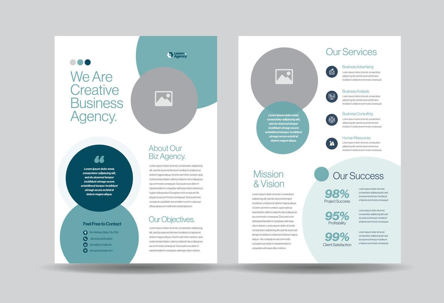 Corporate Business Flyer Design or Handout and leaflet design or Marketing sheet Brochure Design vector
