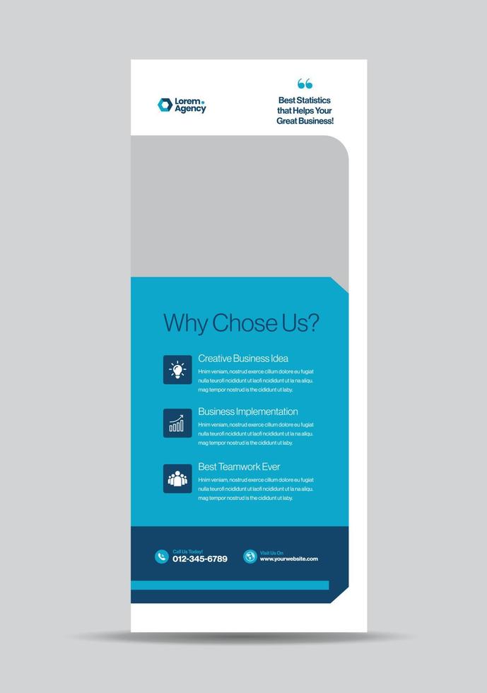 Corporate Business RollUp Banner Design or Stand Up Banner or Vertical Signage or Display Poster Design vector