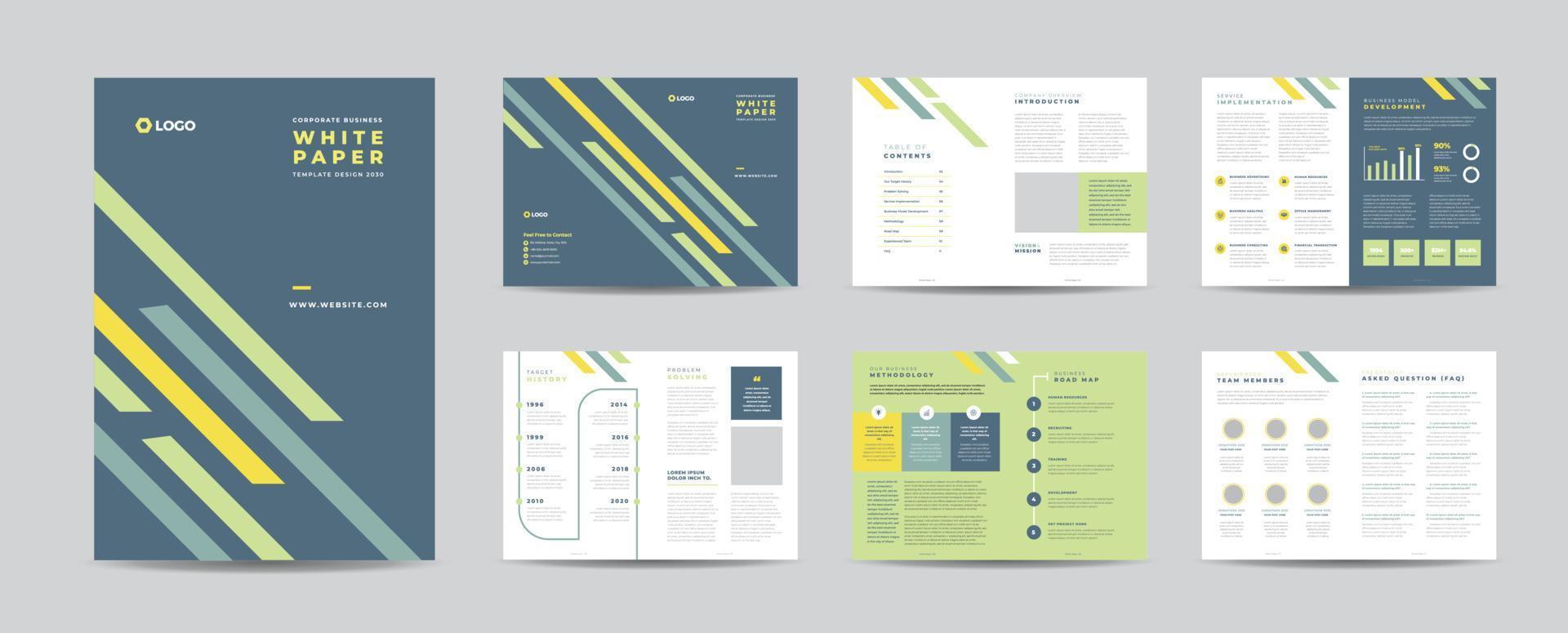 Business White Paper and Company internal document design or Brochure Design vector