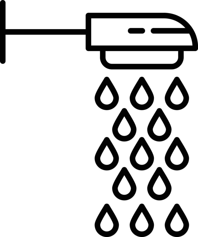 Shower Outline Icon vector