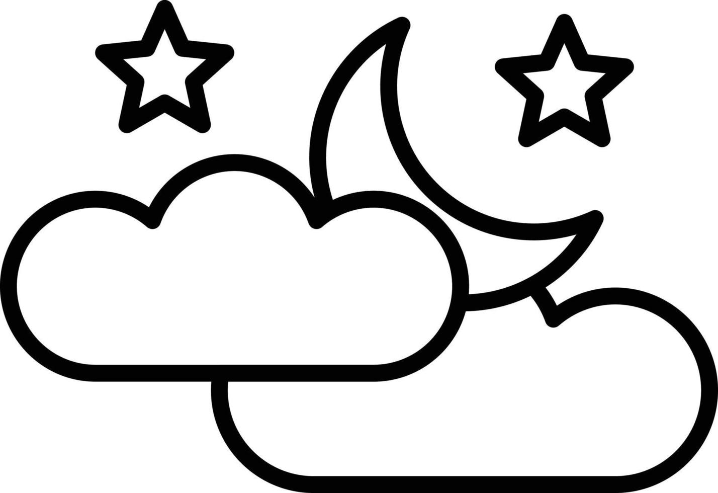 Night Outline Icon vector