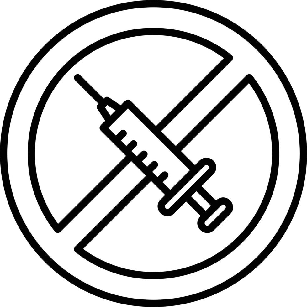 No Vaccines Outline Icon vector