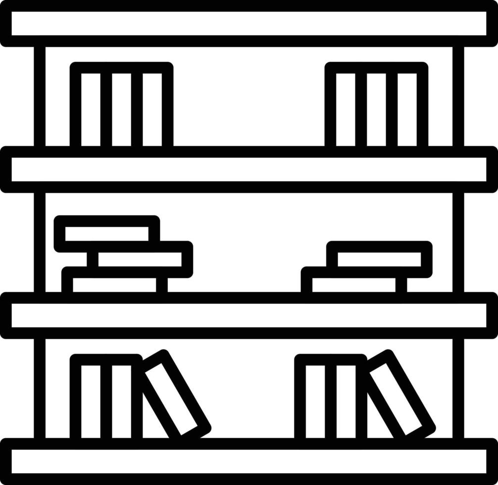 icono de esquema de biblioteca vector