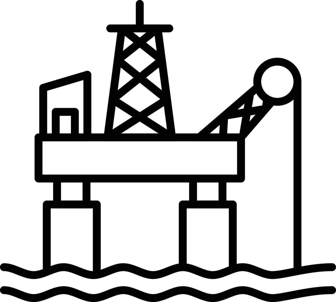 Oil Platform Outline Icon vector
