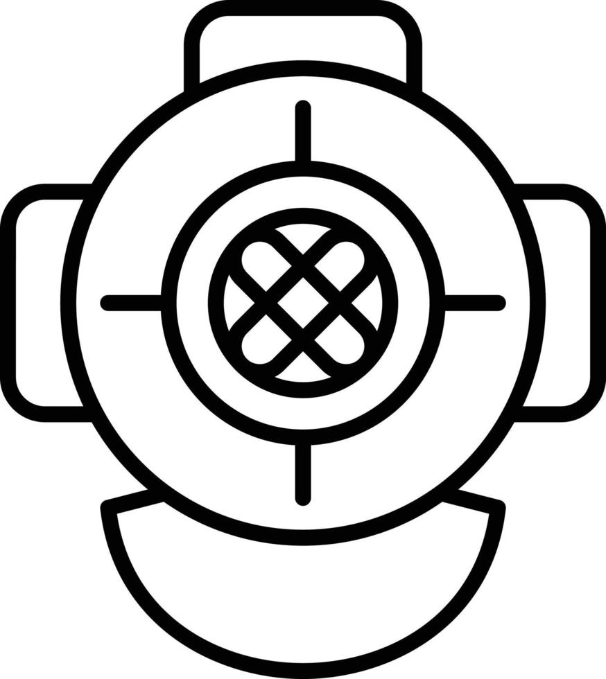 Diving Helmet Outline Icon vector