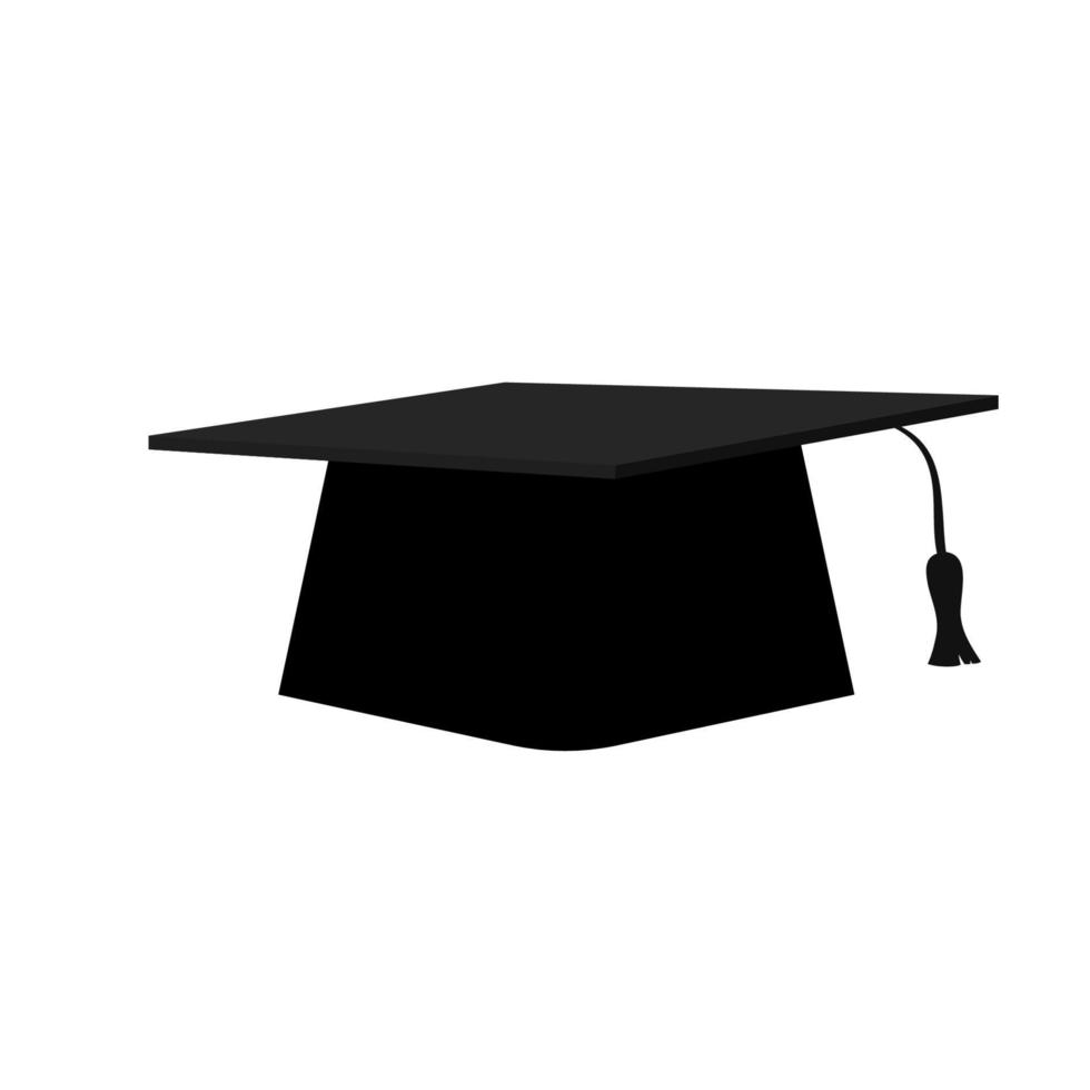 Icon with academic graduation cap in black color. White background. isolated. Vector stock illustration