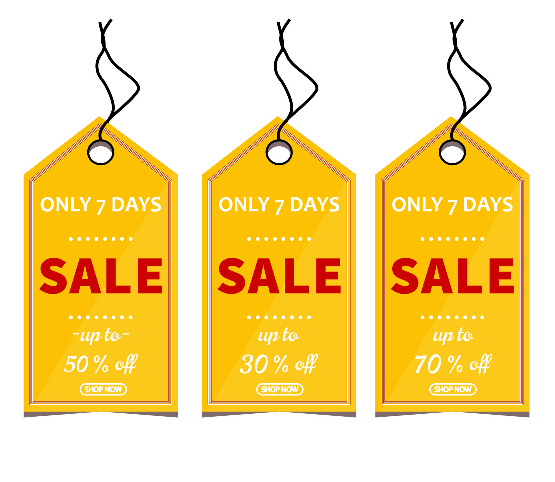 Discount coupons. Summer Sale. Tags set. Vector Stock illustration