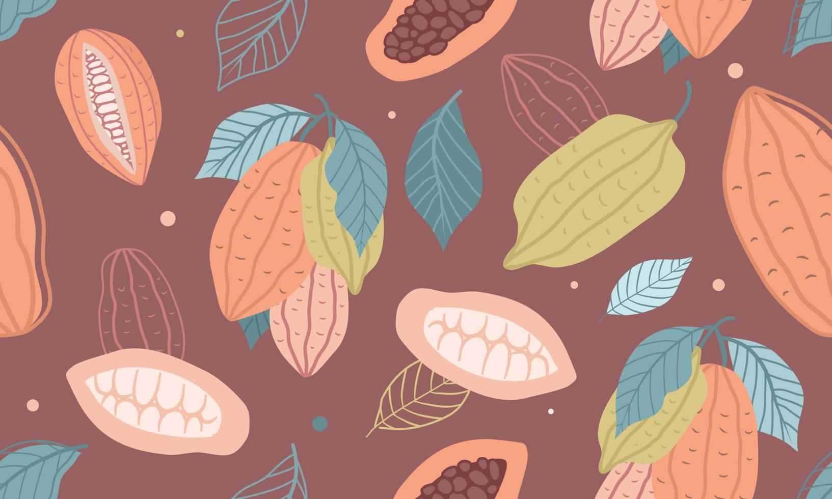 seamless pattern of cocoa. Vector illustration.