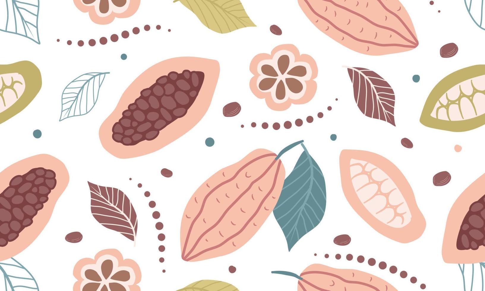 seamless pattern of cocoa. Vector illustration.