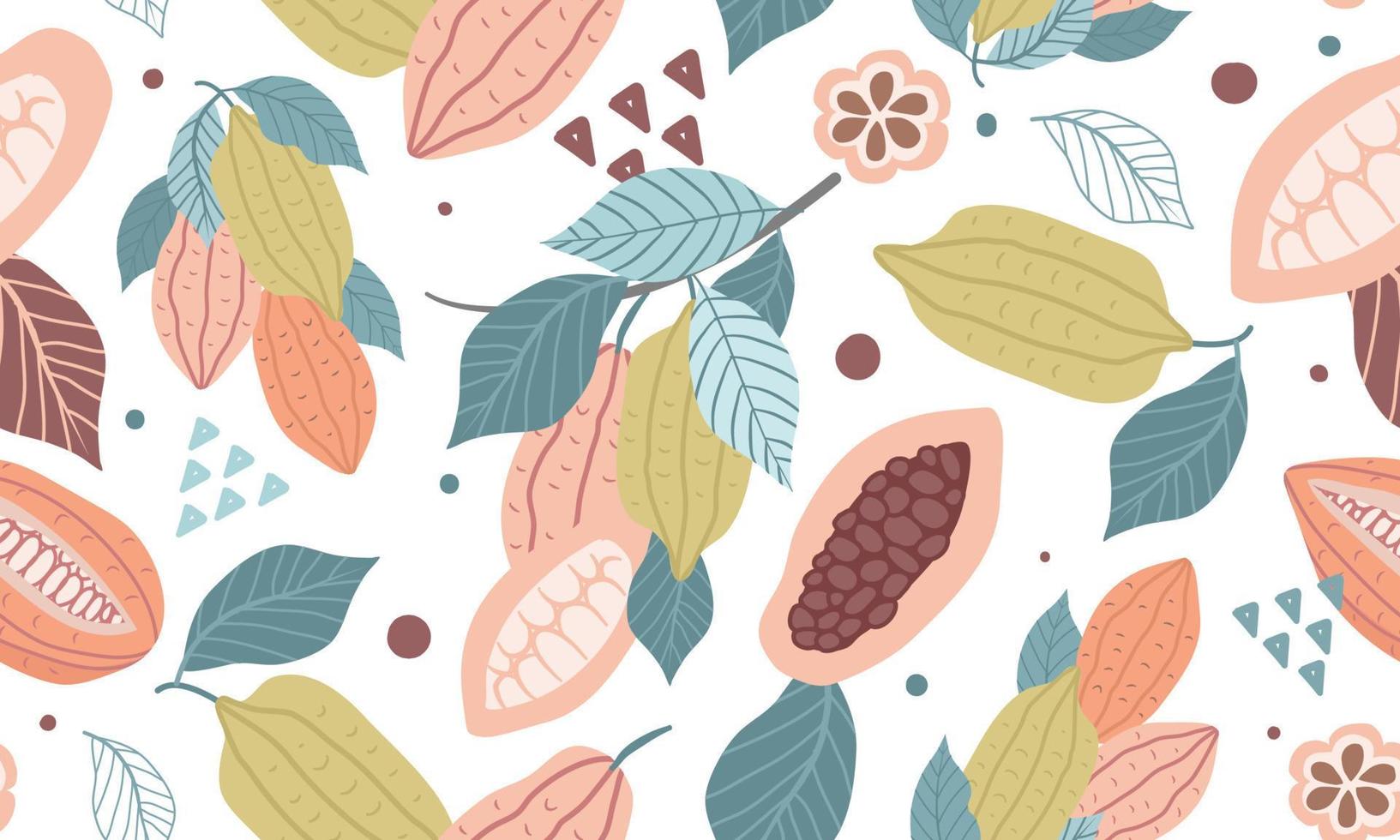 seamless pattern of cocoa. Vector illustration.