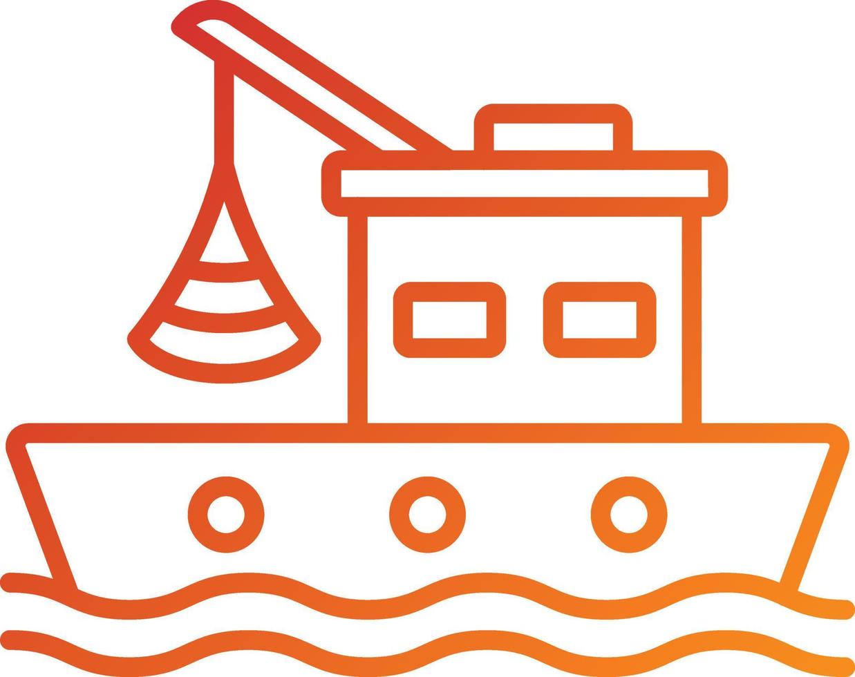 Boat Fishing Icon Style vector