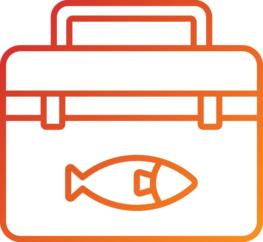 estilo de icono de enfriador de pescado vector