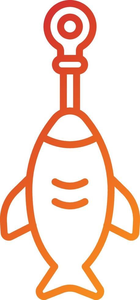 Hooked Fish Icon Style vector