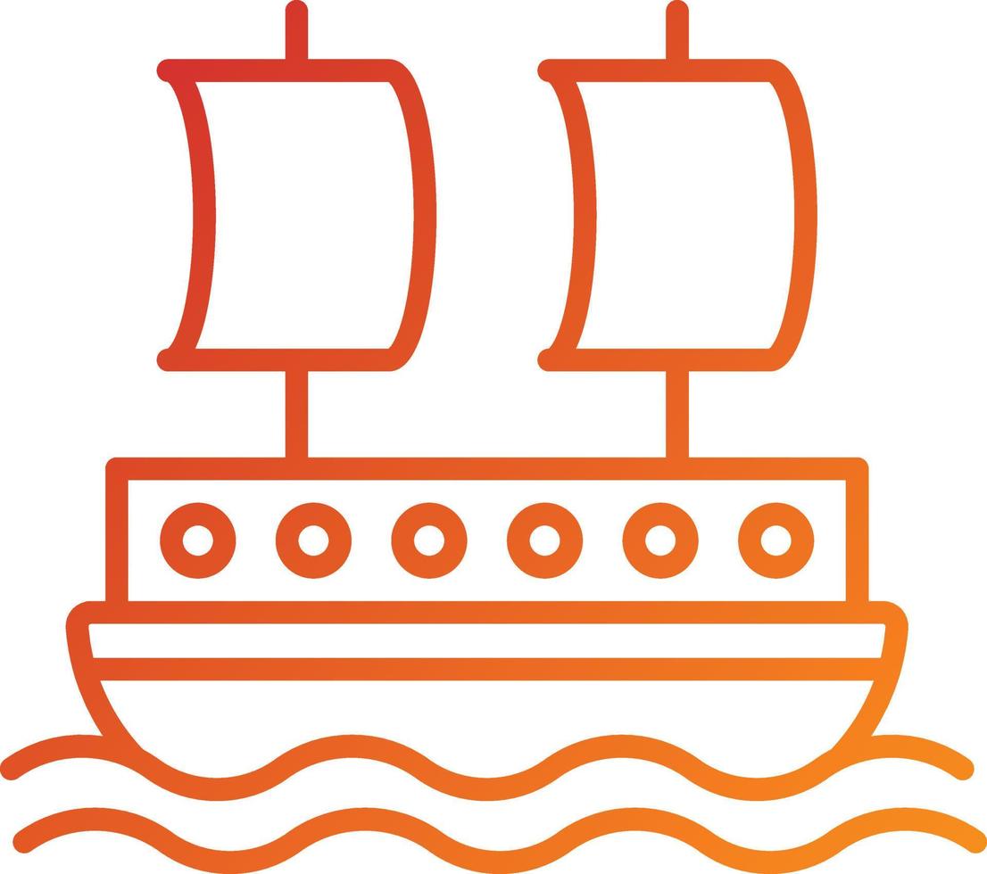 estilo de icono de barco pirata vector