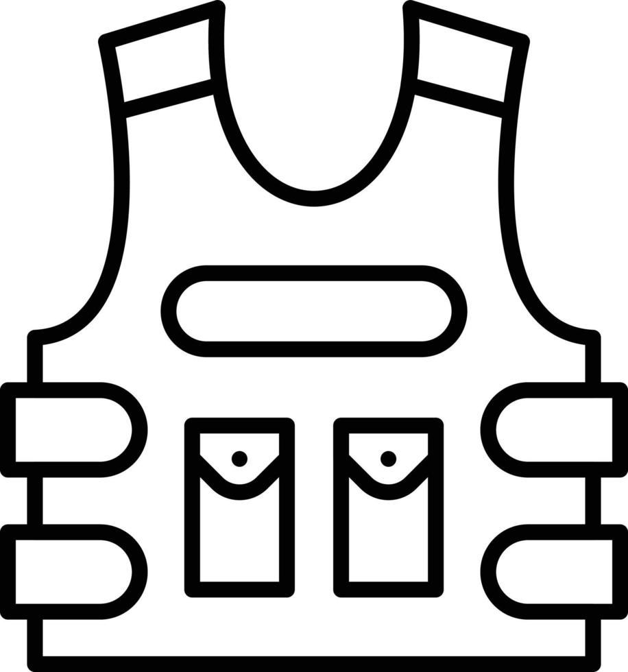 Bulletproof Jacket Outline Icon vector