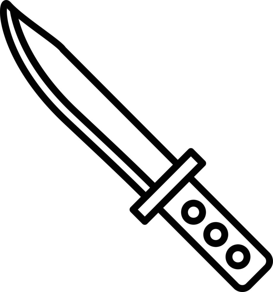 icono de contorno de cuchillo vector