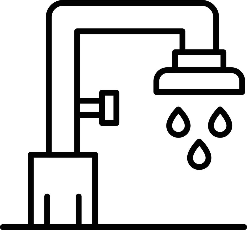 Shower Head Outline Icon vector