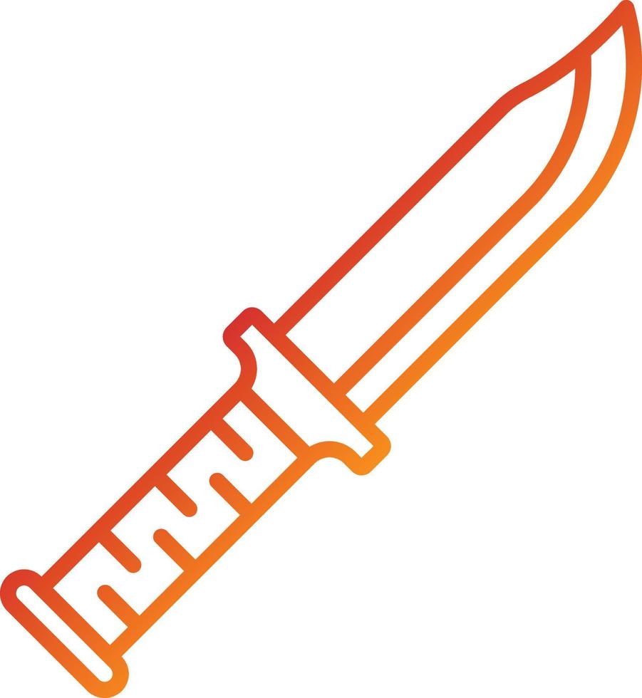 estilo de icono de cuchillo militar vector