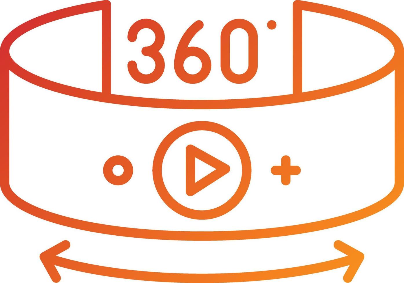 360 Degree Video Icon Style vector