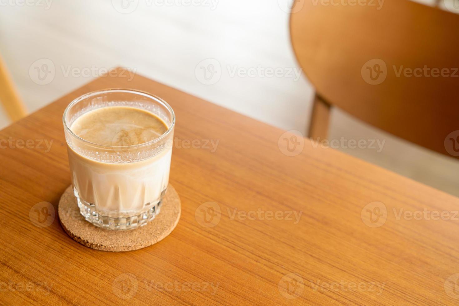 dirty coffee glass in coffee shop photo