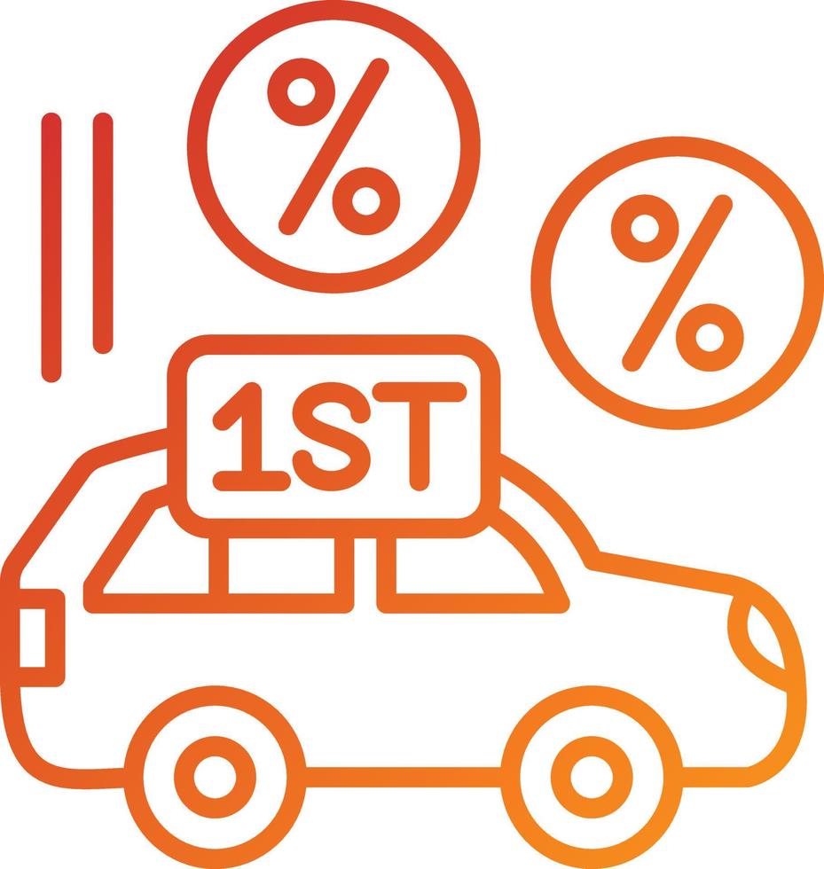 First Car Discount Icon Style vector