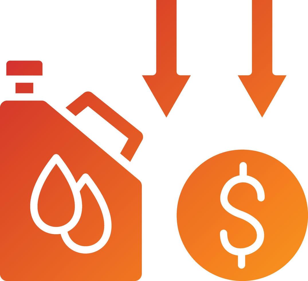 Oil Price Decrease Icon Style vector