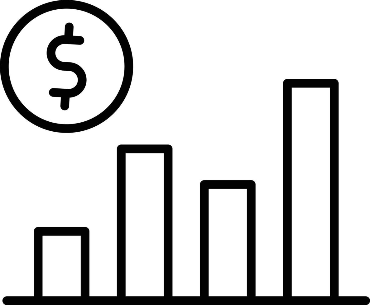 icono de esquema de gráfico de barras vector