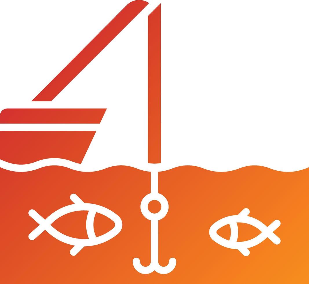 estilo de icono de pesca en alta mar vector