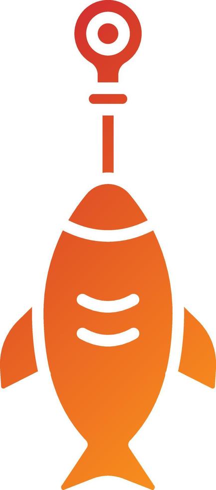 Hooked Fish Icon Style vector